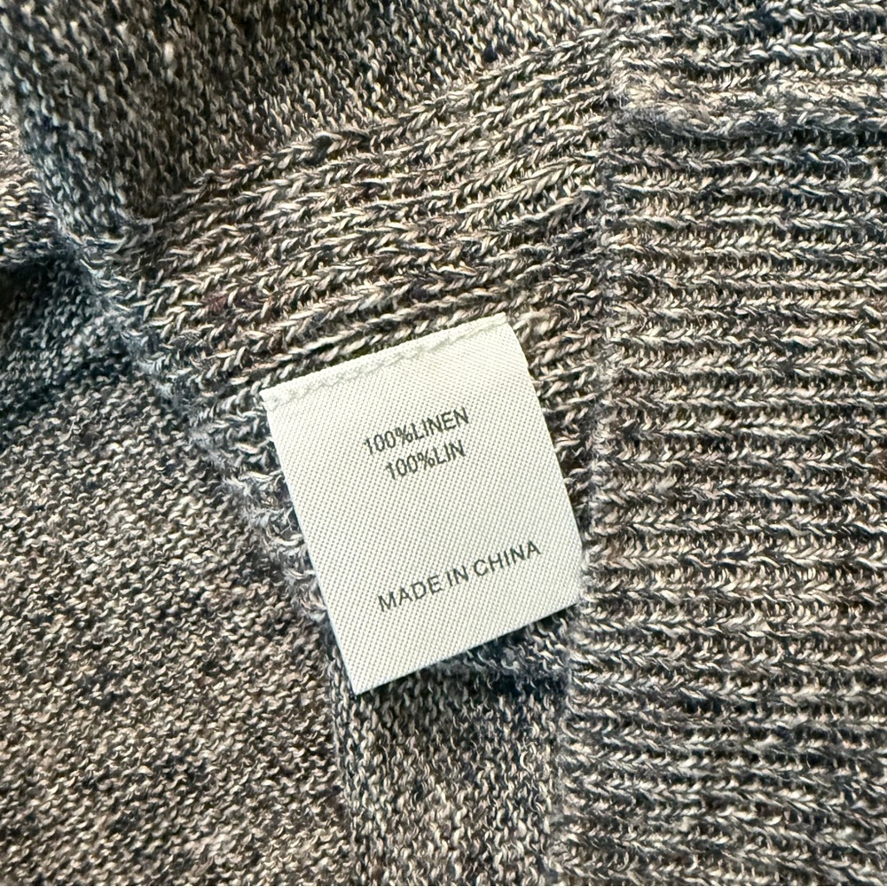 Brochu Walker Brown / Gray Linen Knit Sweater XS Lace-Up Tie Sleeve Detail - Picture 3 of 4